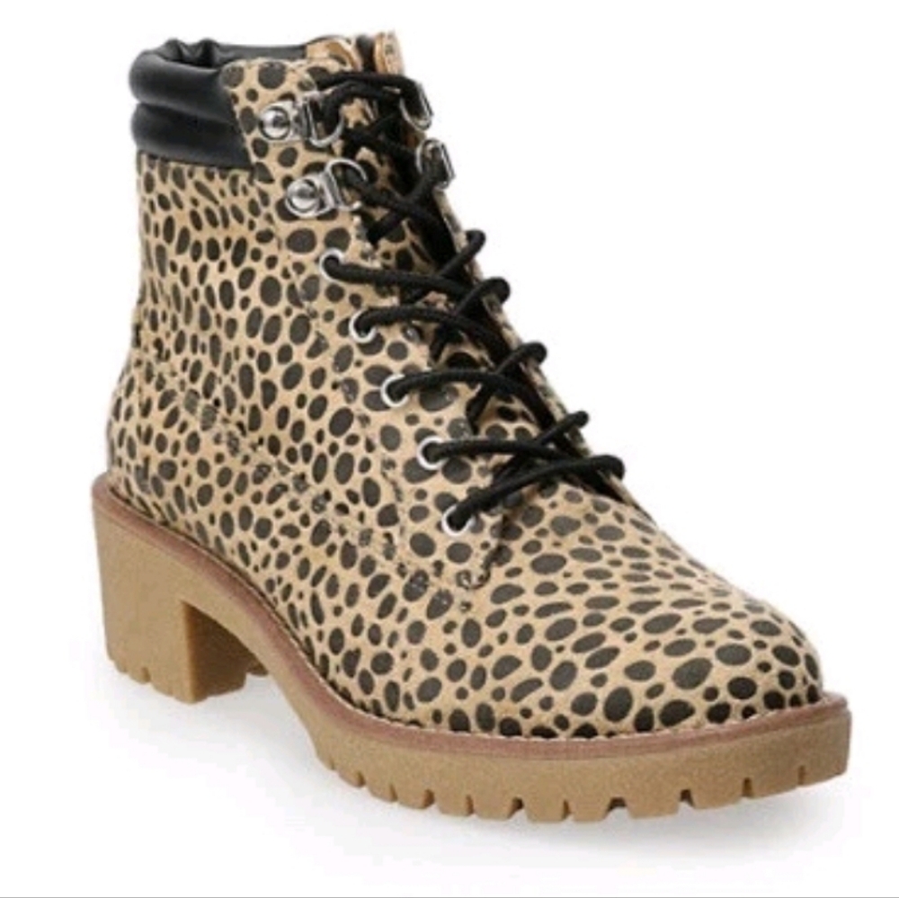 SO Tilapia Women's Hiker Boots Leopard Print print Grunge Size 10 Animal Print